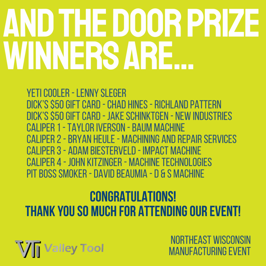 And the Door Prize Winners are...